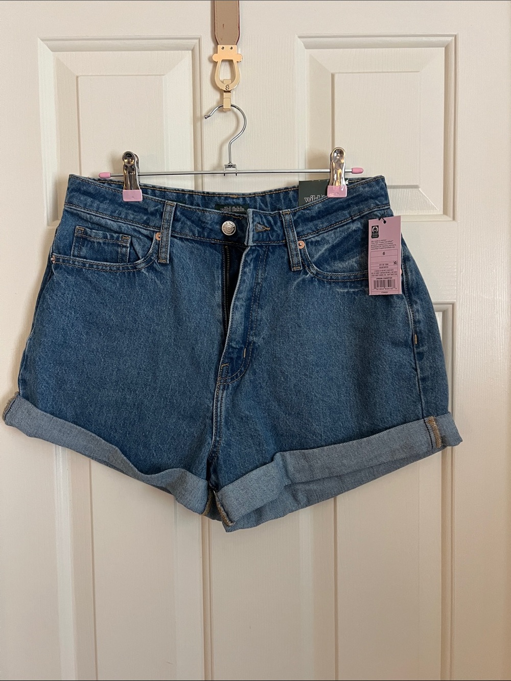 wild fable Dark Blue Rolled Hem Denim Shorts